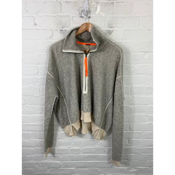 Free People Women's Soft Touch Half Zip Sweater Long Sleeves Gray Size S - Picture 1 of 4